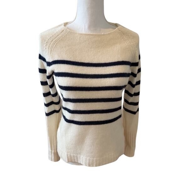 Only Mine Sweaters - Only Mine Nautical Striped Cashmere sweater Ivory Navy Blue XS
